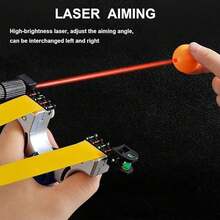 1 件高精度专业户外弹弓，带可调瞄准器，适合成人练习和娱乐，便携式弹弓（橡皮筋颜色随机）