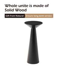 COZAYH Small Pedestal End Table Round Farmhouse Martini Table Wood Plant Stand Rustic Drink Table For Small Space Living Room, Walnut, Black, White - Đế mỏng màu đen - Xem 3