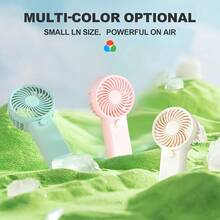 1pc Mini Handheld Fan - Portable Lightweight Battery-Powered Cooling Fan With High-Speed Quiet Operation, 4 Colors (Teal Blue, Pink, White, Mint Green) For Summer Outdoor, Indoor & Patio Use, Cooling Fan Portable, Sleek Handle Design - 白色 - 查看 9