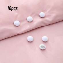 16pcs Mushroom Bedding Clips | Strong Grip Duvet Fasteners, Quilt & Sheet Holders - Anti-Slip, Reusable, Removable, Skin-Friendly Fabric | Multifunctional For Blankets, Curtains, Socks | Easy To Clean, Hand Wash Only | Needle-Free Safety Clip, Light Beige & White | Home Decor, Bedroom Accessories, Nursery - Multicolor - View 13