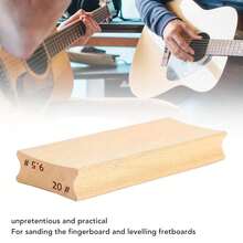 Tabla de guitarra de doble uso, que contiene lija, opciones de 10#&14#, 9.5#&20#, 12#&16#, bloque de lijado de radio de doble vía para nivelar el diapasón - Herramienta de lutier para lijar (el color de la lija es aleatorio)