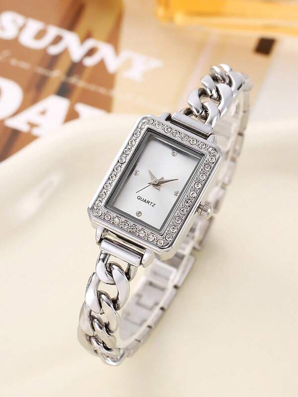 1 Stück Damen Nischen- & modische Uhr, farbenfrohe Temperament Armbanduhr, quadratische Quarz Schmuckuhr - ein Geschenk zu Halloween, Jahrestagen, Geburtstagen und anderen Festen