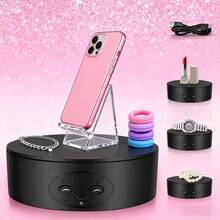 Rotating Display Stand, 360° Electric Rotating Platform,13cm Rotating Display Stand,Speed And Direction Adjustable Rotating Turntable For For Display Jewelry