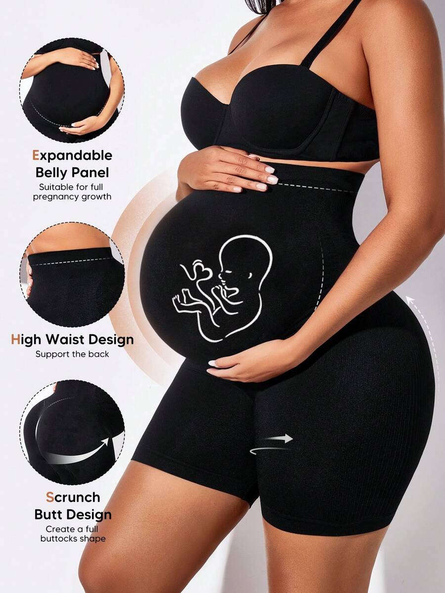 Women's Maternity Biker Shorts Pregnancy Yoga Workout Activewear