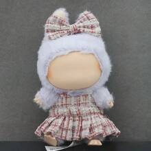 1 件[仅连衣裙]17 厘米娃娃衣服 - 蓝色碎花吊带裙和黑色格子裙，包含随机款式配饰 - 彩色 - 查看 4