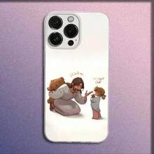 Funda de Teléfono Divertida de Caricatura de Niña Jesús Compatible con  16,15,14,13,12,11 Plus,Pro,Max,XR,XS,Plus,E,Mini Funda Transparente, Funda Compatible con  17,  17 Pro,  17 Pro Max - z7 - Ver 10