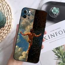 Funda de Teléfono de Pintura de Arte Renacentista Compatible con  16,15,14,13,12 Mini 11 Pro XR,X,XS,MAX 7,8 Plus Funda de Silicona Suave Negra, Funda Compatible con  17,  17 Pro,  17 Pro Max - z6 - Ver 4