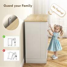 HOMCOM Modern Sideboard Buffet Cabinet With Storage, Coffee Bar Cabinet With Natural Wood Effect Top, Drawer, Adjustable Shelves, Small Kitchen Pantry With Door Shelves, White - White - View 6