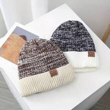 5-Color Options Men's Knit Beanie - Navy Blue & White Striped Winter Hat, Thermal Lined Thick Warm Ear Protection, Soft Fluffy Lining, Washable Cold-Proof Cap, Knitted Headwear, Ribbed Texture, Stitching, Casual Outfit Winter Warm