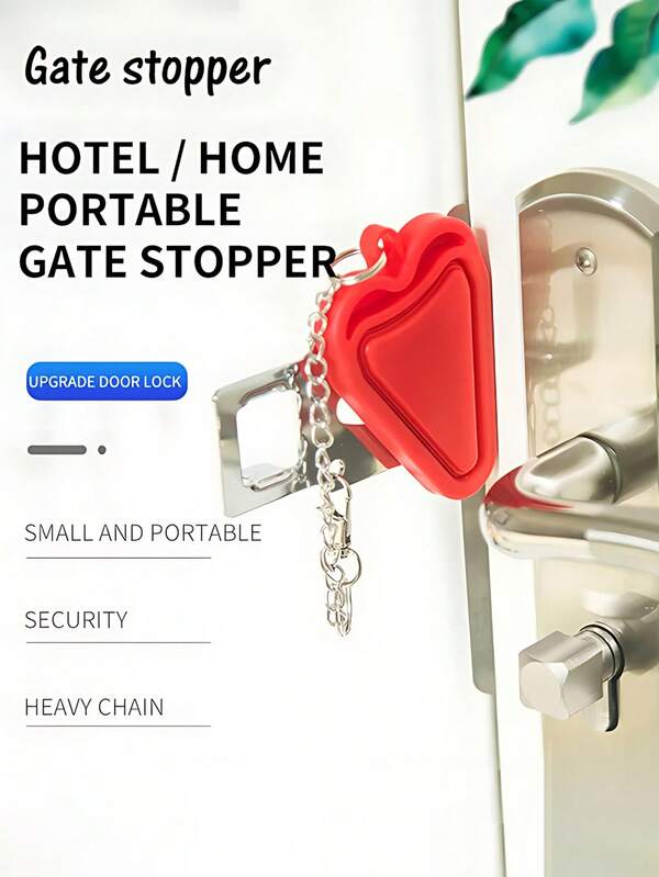 1 Stück tragbares Sicherheitstor-Verriegelungsschloss ohne Bohren, manuell, Hotelzimmer-Vorrichtung zur Erhöhung der Sicherheit, abnehmbar für Reisesicherheit