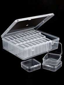 12/15/20/30pcs Transparent Plastic Storage Box - Beads, Jewelry, Supplies - Organizing Solution, Suitable For Self, Students, Friends, Lovers - Back To School Jewelry Box