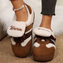 Women's Snow Boots Fuzzy Comfy House Shoes Fluffy Slippers Memory Foam For Indoor Outdoor Bedroom Fall - 棕色 - 查看 6