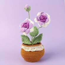 1 cây Bonsai hoa Tulip may mắn đan móc thủ công, chậu hoa trang trí xe hơi cho phòng khách lễ Phục sinh - Nhiều màu - Xem 24