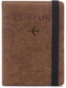 Lumbor37 Cartera para Pasaporte RFID Tarjeta de Visita Bolsa Billetera Caja para Hombres y Mujeres Almacenamiento de Documentos de Viaje 2 Pack (Ca-Azul+Negro) - Aa-Café - Ver 8