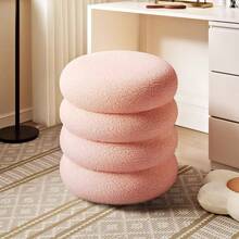 圆形奥斯曼坐垫，现代甜甜圈形软脚凳，客厅家具，小凳子，泰迪梳妆台，家居装饰化妆椅，客厅和卧室用的软垫脚凳，极简主义换鞋凳 - 彩色 - 查看 4