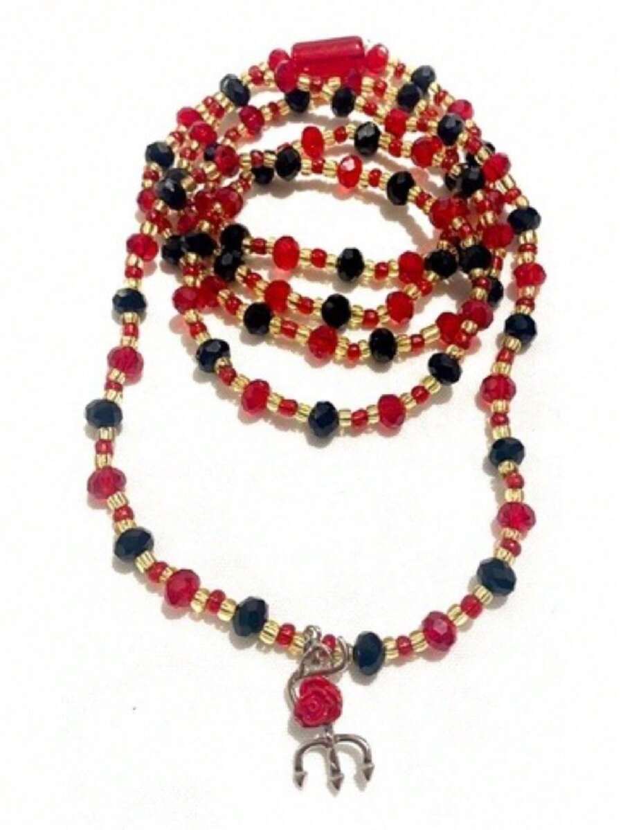 Pombagira Maria Padilha Guide With 8mm 100% Glass Crystals And Pendant (Umbanda And Candomblé) - Multicolor - View 1