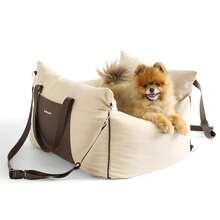 Small Dog Car Seat For Small Dogs - Soft Dog Booster Seat For Car With Storage Pocket And Clip-On Safety Leash And Thickened Memory Foam Filling, Pet Carseat Travel Carrier Bed, Grey Portable Dog Car Seat, Multi - Functional Pet Carrier, Comfortable Dog Travel Bed, Dog Car Travel Bed, Pet Travel Carrier, Dog Car Seat Bed