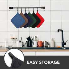 2 件/4 件黑色方形耐热锅垫，厨房微波炉隔热垫，防滑家居和厨房用品，适合家庭和厨房整理 - 深藍色 - 查看 4