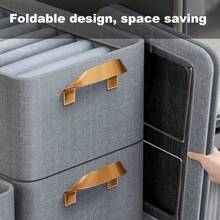 2-Pack Caja De Almacenamiento Plegable Con Marco De Metal, Caja De Almacenamiento De Tela Para El juego, Caja De Almacenamiento De Ropa, Caja De Gran Capacidad, organizador Que Ahorra Espacio Para Armario/Armario/Dormitorio, Almacenamiento De La Cama - A2-2 - Ver 3