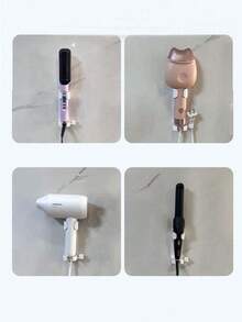 1pc Adhesive-Free Hair Curler Storage Rack,Straightener & Hair Dryer Organizer Shelf ,Beauty Tool Storage Rack, Wall Mount Hair Styling Tool Storage, Organizer Curling Iron Storage, Rack Bathroom Plug Wall Hanging, Plastic Hair Dryer Holder Hair Straighteners Combs Holder,Bathroom Accessories Bedroom Accessories