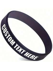 1/3/5/10pcs Customizable Silicone Bracelets - White With Black Text, , Sports Bracelet, Bracelet Set, Silicone Bracelet, Fashionable Silicone Bracelet, Bracelet, Cross Silicone Bracelet, Couple Gift.Festive Bracelet Matching, Halloween, Christmas Bracelets