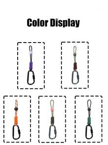 1 pièce Corde de suspension multifonctionnelle pour bouteille d'eau de plein air, avec boucle d'escalade, corde tressée robuste, sangle anti-chute, crochet mains libres, anneau de crochet en aluminium robuste, corde de parapluie de plein air créative, crochet en alliage d'aluminium, corde de suspension antivol, accessoire de sac