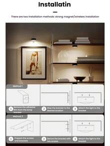 1/3/6 piezas Focos LED recargables por USB, luces de decoración para cuadros, lámparas de pared inalámbricas de metal con luces LED para cuadros, luces de hadas, lámparas de mesa, luces LED, luces nocturnas, lámparas de iluminación, luces de lectura, lámparas de pared regulables con toque, superficie pulida, adecuadas para decoración de pared, sala de estar, dormitorio, decoración navideña, también para galería, decoración de dormitorio, escalera, pasillo - Batería de polímero de litio de 1500mAh