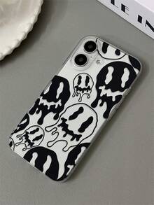 1pc Halloween Pumpkin Face Transparent TPU Shockproof Phone Case Compatible With Apple 17/16/15/14/13/12/11/XSMAX/X/XS/XR/7PLUS/8PLUS/7/8 And Galaxy S20/21/22/23/24/25