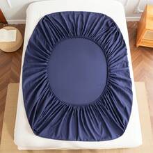 Sabanas matrimonial suaves de 3000 hilos,suave y agradable para la piel. - Azul Marino - Ver 5