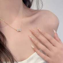 1pc S925 Sterling Silver Teardrop Pendant Necklace With Sparkling Cubic Zirconia, Elegant & High-Quality Jewelry For Women