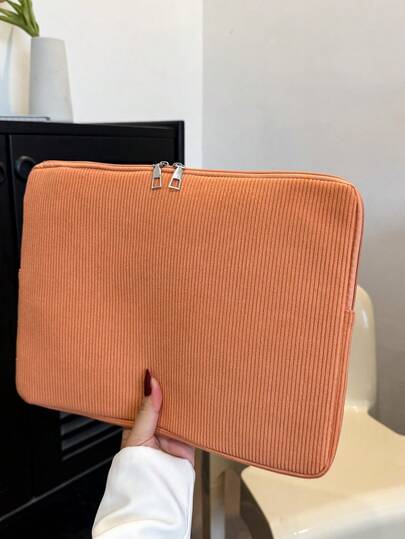 1pc Student Laptop Sleeve Bag, 11"/13"/15" Laptop Bag, Solid Orange Color Casual Unisex Tablet Protective Case, Suitable For MacBook, HP, ASUS, Fits Girls, Teens, Boys, College Students, 9-15" Tablets, IPad Air 4/5, IPad Pro Laptop Case Laptop Cover For Travel Waterproof Portable For Men Laptop Bags