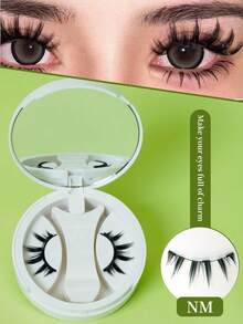 1 Pair/Set CC Curly Magnetic False Eyelashes Kit With Professional Eyelash Curler, Reusable, No Glue Needed, Ideal For Lazy People, Natural Cartoon Lash Applicator Mixed Design, 3D Volume False Eyelash Strips For Eye Lifting, Suitable For Daily Wear, Work, Study, Travel, Party, Women's Gift, Women's Christmas Gift - màu đen - Xem 15