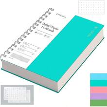 EMSHOI - Cuaderno en espiral B5 con puntos, 300 páginas, papel grueso de g/², 19 x 25.8, cuaderno con tapa blanda impermeable para escribir y tareas escolares, verde claro - Azul claro - Ver 8