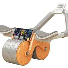 Rueda de rebote automática Rodillos portátiles para entrenamiento de fuerza de núcleo Equipo de fitness para el hogar para abdominales y músculos del núcleo, equipo de entrenamiento en casa Construcción robusta Equipo de entrenamiento duradero, rodillo de abdominales, sin batería - Naranja - Ver 7