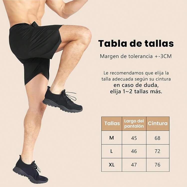 Shorts Hombre Deportivos, Paquete de 2 Pantalones Cortos Deporte de Ajuste Holgado, Tela Secado Rápido, Transpirable y Ligero, con Bolsillo y Cremallera, para Correr Gimnasio Baloncesto Senderismo - Negro y rojo-M - Añade 6