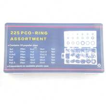 225件套黑色丁腈橡胶O型圈维修套装 - 黑色 - 查看 7