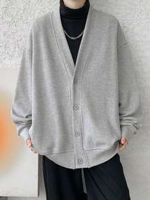 Men Cardigans - Grey - View 4