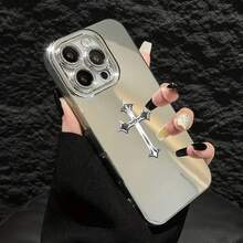 A High-End Silver Pattern Mirror Phone Suitable 16 Pro/16E/15 Pro/14 Plus/13/12/11 Pro, Featuring Durable Drop, Stylish Design, And A LuxuriousFOR-YOUR-BELOVED-PHONE - Kiểu 1 (1 cái) - Xem 3
