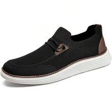 Mens Slip On Loafers Boat Shoes Non Slip Walking Shoes Running Shoes Fashion Sneakers For Men Comfort Lightweight Breathable Casual Office Shoes-20256688 - 黑色 - 查看 1