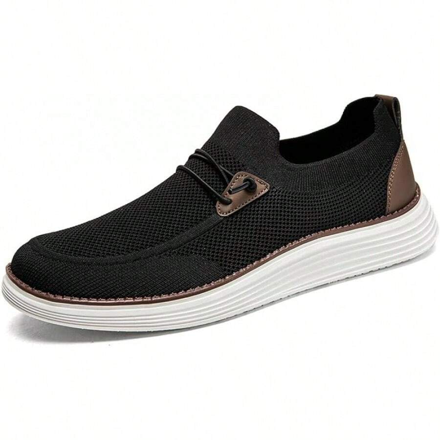 Mens Slip On Loafers Boat Shoes Non Slip Walking Shoes Running Shoes Fashion Sneakers For Men Comfort Lightweight Breathable Casual Office Shoes-20256688 - 黑色 - 查看 1