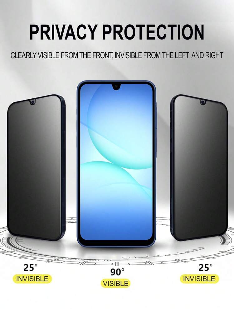 ZYONS 3pcs Privacy Matte Tempered Glass Screen Protector, Compatible With Samsung Galaxy Series A17/A07/A56/A55/A54/A53/A52/A36/A35/A34/A33/A32/A26/A25/A24/A23/A22/A16/A15/A14/A13/A12/A06/A05/A04/A03/A02/S25/S24FE/S23/S22/M05/F05, Anti-Glare, Anti-Peeping, Full Coverage, Smooth Touch, Anti-Fingerprint, Easy Installation, Anti-Drop, Gaming Companion, Smooth Lubrication - 3pcs - View 3