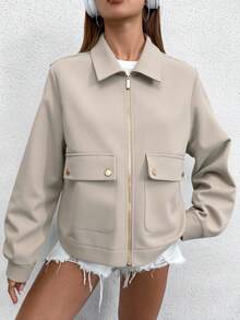 Women Overcoats - Beige - View 2