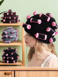 Cute Pink Curly Women's Hat - DIY Curly Knitted Hat, Easy To Use At Home, Perfect For Party Role-Playing Or Daily Styling, Fall / Winter