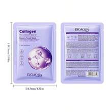 5pcs/Pack Collagen Elastic Face Mask, High Moisturizing, Replenishing, Pore Tightening, Smoothing, Enhancing Skin Elasticity, Suitable For All Skin Types - White - View 12