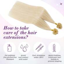 U Tip Hair Extensions  Real Human Hairs 100 Strands /2pack U Tip Real Remy Human Hair Extensions Nail Tips Keratin Fusion Hairs Extension For Women 10-24 Inch #60 - S60 - View 5