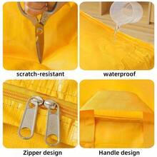 1pc Extra-Large Durable Plastic Storage Bag For Moving - Dustproof & Hand-Washable , Scratch-Resistant Moving Bag With Handles & Zipper Design , Ideal For Moving & Packing, Waterproof Quilt & Clothes Storage Organizer - Multicolor - View 2