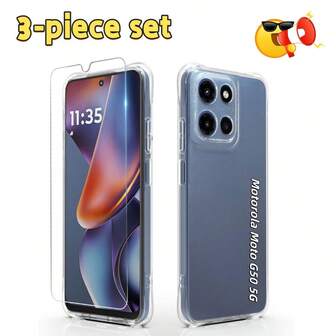 3 件套组合，2 件保护膜，1 个手机壳，兼容 Moto E22i/Moto E30/ Moto E32/Moto E40/Moto E6s/Moto E7 Power/Moto G14/Moto G20/Moto G30/Moto G31/Moto G41/Moto G52/ Moto G82/Moto G84/Moto G24/Moto E14/高清屏幕保护程序