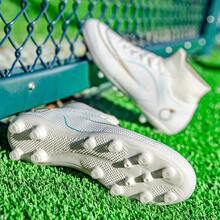 SUNAIS Herren Fußballschuhe Profifußballstiefel Hoher Knöchel Outdoor Indoor Athletisch Futsal Trainingsschuh - Weiss - Übersicht 5