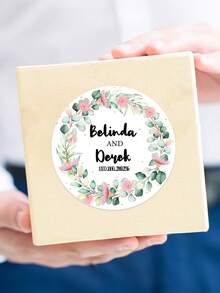 Personalized Thank You Stickers, Wedding Thank You Stickers, Floral Thank You Stickers For Party Favors, Round Thank You Sticker Seals,Personalized Printed Flower Stickers - Choose Your Floral Design And Font Combo - Custom Welcome Wedding Favor Labels - Multicolor - View 37