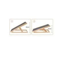 Rampa ajustable para mascotas, escalera plegable antideslizante para subir perros, rampa auxiliar para sofá cama para mascotas con reposapiés de madera - Color de la veta de la madera - Ver 8